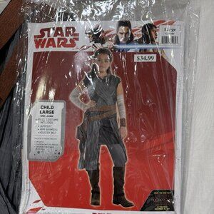 STAR WARS Disney Halloween Costume 376 Rey Child Large 12-14 Cosplay 4pcs